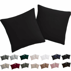 Soifox Kissenbezug 80x80 2er Set - Kopfkissenbezug 80 x 80 Schwarz 100% Mikrofaser bügelfrei & knitterfrei mit Reißverschluss 80 x 80 cm, 2 Stück Schwarz Angebot bei HelloDeals