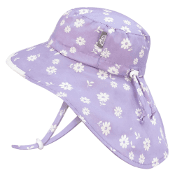 Jan & Jul Mädchen 'Grow-with-Me' Baumwoll-Xplorer-Sonnenhut mit großer Krempe 0 Monate Lila Gänseblümchen Angebot bei HelloDeals