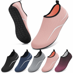 VOLHAL Wasserschuhe Herren Badeschuhe Damen Strandschuhe Schwimmschuhe Surfschuhe Aquaschuhe Breathable Schnelltrockend Schuhe Beach Pool Surfen Unisex 38 EU 787 Linien Rosa Angebot bei HelloDeals