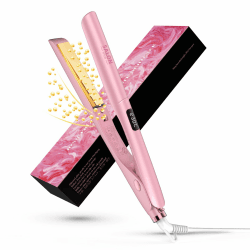Dekuri 2 in 1 Glätteisen Locken und Glätten, Glatte Titanplatte Haarglätter, 30s Schnellaufheizung, 120-230℃ LED Display, Ionische Haarglätter für Frauen - Rosa Rosa 25mm Angebot bei HelloDeals