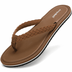 ARRIGO BELLO Flip Flops Damen Sommer Zehentrenner Bequem Sandalen Strand Innen Außenbereich Frauen Rutschfest Badelatschen Größe 36-41 Braun 41 EU Angebot bei HelloDeals