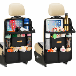 SURDOCA Auto Organizer Kinder mit Klapptisch – Rücksitz Organizer mit Touchscreen-Tabletfach, Wasserdichter Rückenlehnenschutz, passt in die meisten Fahrzeuge Mit Klapptablett (2 Stk.) Angebot bei HelloDeals