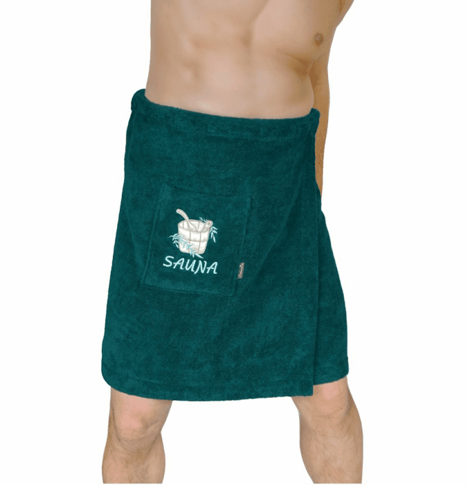 Lashuma Sauna Kilt Herren L - XXL, Lillby Saunahandtuch für den Mann mit Bauch Opal - Grün Opal Grün L-XXL Angebot bei HelloDeals