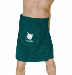 Lashuma Sauna Kilt Herren L - XXL, Lillby Saunahandtuch für den Mann mit Bauch Opal - Grün Opal Grün L-XXL Angebot bei HelloDeals