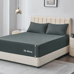 Aisbo Spannbettlaken 180x200cm Bettlaken Boxspringbett - Bett Laken Grau 180x200 aus Premium Mikrofaser, weiches Spannbetttuch 180 x 200 Anthrazit Steghöhe 40cm für Wasserbett Bed Fitted Sheet 40cm Steghöhe 180x200 02 - Anthrazit Angebot bei HelloDeals