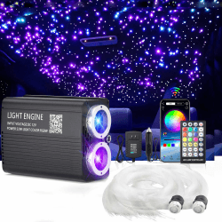 32W Twinkle LED-Sternenhimmel Lichtfasern-Set, 1100x0.75mmx4m Dual-Port Dual-Farben, App/Fernbedienung für Auto/Zuhause/Party – Funkelnde Sternenbeleuchtung | 32 W, zweifarbiger Motor, RGBW-Farbwechsel, App/Fernbedienung, Sprach-/Soundaktivierung, für Hei Angebot bei HelloDeals