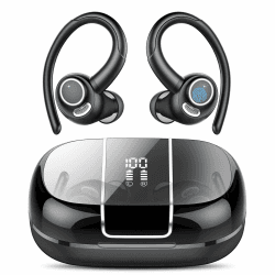 Bluetooth Kopfhörer Sport, in Ear Kopfhörer Kabellos Bluetooth 5.3 mit Ohrbügel, Hi-Fi Stereo Sound, 48Std Earbuds mit 4 ENC Noise Cancelling Mikrofon, IPX7 Wasserdicht Ohrhörer, für Laufen Fitnes Schwarz Angebot bei HelloDeals