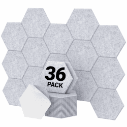 Hexagon Schalldämmung selbstklebend 36 Stücke, TONOR Schallabsorber Schallschutz mit Hochdichte Wandfliesen Acoustic Panel 30x26x1 cm für Studio, Büro, Akustische Behandlung und Wanddekoration Grau 36-pack Grau Angebot bei HelloDeals