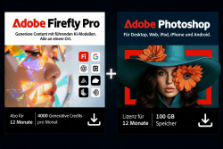 Adobe Photoshop + Adobe Firefly Pro | Fotobearbeitung und kreative KI-Software | 12-Monats-Abo | Download für PC/Mac Angebot bei HelloDeals