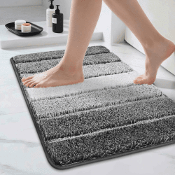 COSY HOMEER Badezimmerteppich 40 x 60 cm, Weiche Badematte rutschfest Waschbar, Badteppich & Badvorleger für Dusche & Badezimmer, Dunkelgrau Dunkelgrau 40 x 60 cm (Rechteckig) Angebot bei HelloDeals