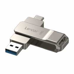 Lexar D40E 128 GB Dual Drive USB 3.2 Gen 1 Type-C Jump Drive, USB-C Flash Drive, Metallgehäuse, schwenkbares Design, Thumb Drive, Kompatibel mit iPhone 17,Silberner Champagner 128GB Champagne Silver Angebot bei HelloDeals