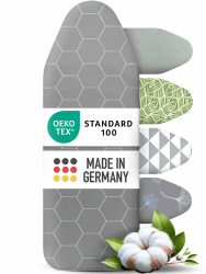 arteneur® - Made in Germany Bügelbrettbezug 140x40 | Hitzereflektierend | Gummizug | OEKOTEX100 | 5 Größen | Bügelbrettbezug für Dampfbügelstation und Dampfbügeleisen | Bügeltischbezug XL Hexagonal XL Angebot bei HelloDeals