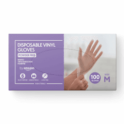 by Amazon Einweghandschuhe aus Vinyl, Puderfrei, Latexfrei, Größe M, 100 Stück Angebot bei HelloDeals