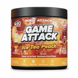GAME ATTACK Gaming Booster - Ice Tea Peach - 300 g (40 Portionen) - Energy Drink Pulver für Fokus & Energie - 17 kcal/Portion - 18 Zutaten - geprüfte Qualität - Made in Germany Angebot bei HelloDeals