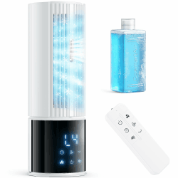 Mobile Klimaanlage 6in1, Luftkühler mit 3 Geschwindigkeiten, Turbo-Modus, Schlafwind, Nebelfunktion und Timer (1-8 Std), 45°/90° Oszillation, perfekt für Zuhause & Büro (schneeweiß) Angebot bei HelloDeals