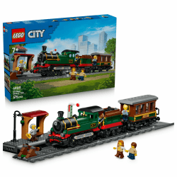 LEGO City Klassischer Dampfzug Spielzeug - STEM Modellbausatz - Set mit Bahnhof, Schienen, Führerstand Steuerung, Haltesignal und 5 Minifiguren - Geburtstagsgeschenk für Jungen ab 7 Jahren - 60511 Angebot bei HelloDeals