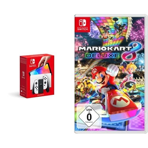 Nintendo Mario Kart 8 Deluxe + Konsole (OLED-Modell) Weiß Angebot bei HelloDeals