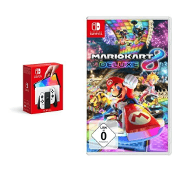 Nintendo Mario Kart 8 Deluxe + Konsole (OLED-Modell) Weiß Angebot bei HelloDeals