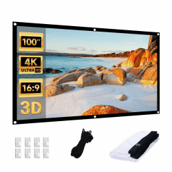 IN&VI Leinwand Beamer,16: 9 HD Projektor Leinwand,Tragbare Faltbar Anti-Falten Doppelseitige Beamer Leinwand Outdoor für Camping,Heimkino,Schule,Treffen (100 Zoll Format 16:9) Angebot bei HelloDeals