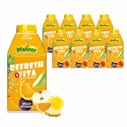 Pfanner Refresh + Vita - Multivitamin Fruchtgetränk (8 x 0,5 l) – Multi Getränk aus 12 Früchten - 10% Fruchtgehalt - Fruchtgetränk im Vorratspack Angebot bei HelloDeals