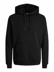 JACK & JONES Male Kapuzenpullover Einfarbig Kapuzenpullover | Hoodie L Schwarz Angebot bei HelloDeals