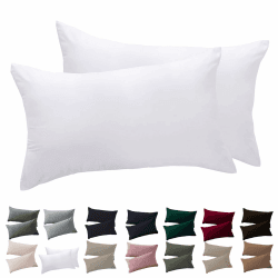 Soifox Kissenbezug 40 x 80 2er Set - Kopfkissenbezug 40x80 Weiß 100% Mikrofaser bügelfrei & knitterfrei mit Reißverschluss 40 x 80 cm, 2 Stück Weiß Angebot bei HelloDeals