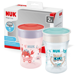 NUK Magic Cup Trinklernbecher | 8+ Monate | 230 ml | auslaufsicherer 360°-Trinkrand | BPA-frei | rot | 2 Stück Rot 2 Stück Angebot bei HelloDeals