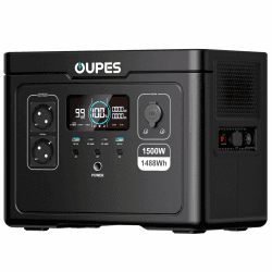 OUPES Exodus 1500 Tragbare Powerstation 1500W, 1488Wh Solargenerator mit 2 Steckdose (Boost 1700W, 3600W Spitze), Schnellladung, USV-Funktion Akku Generator für Camping, Wohnmobil, Reise Angebot bei HelloDeals