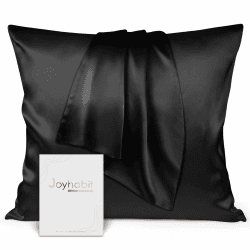 Joyhabit Seidenkissenbezug 80x80, Schwarz, 16MM Silk Pillowcase aus 100% Bio Maulbeerseide, Super für den Schutz der Haarqualität und der Haut Schwarz 80x80 CM Angebot bei HelloDeals