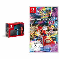 Nintendo Switch Konsole - Neon-Rot/Neon-Blau + Mario Kart 8 Deluxe - [Nintendo Switch] Angebot bei HelloDeals