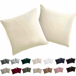 Soifox Kissenbezug 40x40 2er Set - Creme kopfkissenbezug Für Kissen 40 x 40 cm 100% Mikrofaser Resistent und Hypoallergen Kissenbezüge mit Reißverschluss 40 x 40 cm, 2 Stück Creme Angebot bei HelloDeals