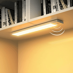 Unterbauleuchte Küche LED Schrankbeleuchtung 2Stück Warmweiß mit Bewegungsmelder Innen Akku,Schranklicht Schrankleuchten Lichtleiste USB mit Sensor für Kleiderschrank,Unterschrank,Treppe,Kofferraum,RV 23cm-2 Stück 3000k-warmweiß Angebot bei HelloDeals