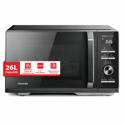 Toshiba MW3-AC26SFI(BK) Mikrowelle mit Grill und Heißluft/6-in-1 Mikrowellenofen/26L/1000W Grill/Origin-Inverter/Chef-Auftaufunktion/Convection/Kombigaren/Grill/Heißluftfritteuse/Automatikmenü/Schwarz 26L Airfry/Grill Angebot bei HelloDeals