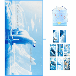 Strandtuch 180 * 90cm Strandhandtuch Mikrofaser Badetuch Groß, Mikrofaser Strandhandtücher Handtuch Beach Towel XXL für Schwimmen, Strand, Reisen, Sandabweisend (Eisbär) Angebot bei HelloDeals