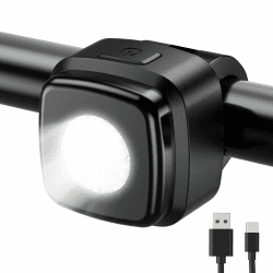 OnMeto Fahrradlicht vorne, IPX5 Wasserdicht Frontfahrrad Lampe Fahrrad licht，USB Type-C Wiederaufladbares Fahrradleuchten für Fahrrad Schwarz Angebot bei HelloDeals