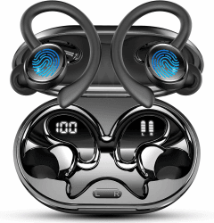 2026 Bluetooth Kopfhörer Sport, Kopfhörer Kabellos Bluetooth 5.4 Hi-Fi Stereo, 50 Std In Ear Kopfhörer mit ENC Noise Cancelling und 4 HD Mics, LED-Anzeige, IP7 Wasserdicht Kabellose Ohrhörer mit USB-C Schwarzblau Angebot bei HelloDeals