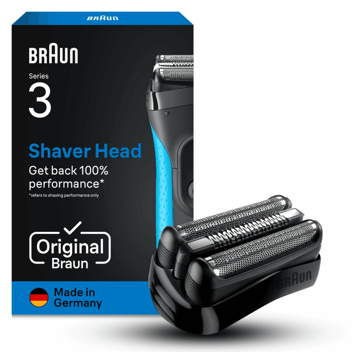 Braun Series 3 Elektrorasierer Scherkopf 21B – ORIGINAL Ersatzscherteil und Rasierer Zubehör – Made in Germany, Kompatibel mit Allen S3-Rasierern – Schwarz Angebot bei HelloDeals