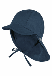 Sterntaler Schirmmütze Nacken - Unisex Baby- und Kinder Mütze mit Nackenschutz und einsteckbaren Ohrenklappen - UV-Schutz 50+ Sommermütze zum Binden - Popeline (Bio) Kopfbedeckung 53 marine Angebot bei HelloDeals