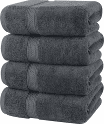 Utopia Towels - 4er-Pack Badetücher Set Premium 100% ringgesponnene Baumwolle 69 x 137 cm Handtücher, sehr saugfähig, weiches Gefühl Duschtücher (Grau) Paquete de 4 Grau Angebot bei HelloDeals