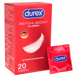 Durex Gefühlsecht Classic Kondome dünn, 20 Stück, sicher & bequem 1 stück (20er Pack) Angebot bei HelloDeals