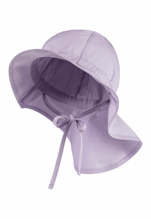 Sterntaler Sonnenhut - Unisex Sommerhut - UV-Schutz 50+ Mütze mit breiter Krempe und Größenregulierung - Nackenschutz - Bindebänder - Baby und Kinder Kopfbedeckung aus Popeline (Bio) 55 flieder Angebot bei HelloDeals