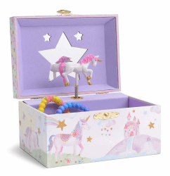 Jewelkeeper Musikalisches Schmuckkästchen Mädchen - Einhorn Design mit Drehfigur und Musikspieluhr, Einhorn Geschenke für Mädchen - Schatzkiste Kinder - Rosa, 21.8 x 27.4 x 38.3 cm Glitzer Einhorn Angebot bei HelloDeals