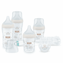 NUK Perfect Match Perfect Start Babyflaschenset | Ab 0 Monate | Passt sich dem Baby an | 4 Anti-Colic-Babyflaschen, Schnuller, Flaschenbürste und mehr | BPA-frei | 7 Stück Perfect Start Set Regenbogen Angebot bei HelloDeals