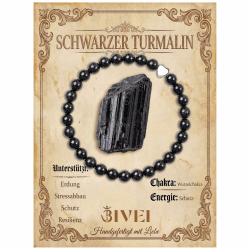 Bivei 6mm Kristall Stretcharmbänder für Damen, Handgemachtes Naturstein-Perlenarmband, Yoga Schutz Damenschmuck Geschenk Schwarzer Turmalin - schützend Angebot bei HelloDeals