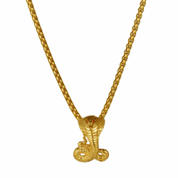 JewelryWe Schmuck Herren Halskette mit Edelstahl Kobra Schlange Anhänger & Weizenkette, Retro 1-Kobra-Gold Angebot bei HelloDeals