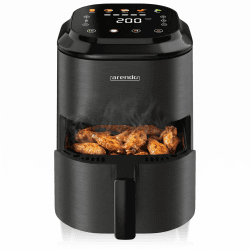 Arendo – Heißluftfritteuse klein - 2,5 Liter - Airfryer – 60 bis 200 ° C – Timer – Warmhaltefunktion – individuelle Temperatureinstellung – 5 Automatikprogramme – für kompakte Küchen Angebot bei HelloDeals