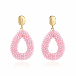 Boho Ohrringe hängend für Damen,Tropfenförmige Reisperlen Leichte Ohrringe Eleganter Hingucker für Frauen Modischer Schmuck Rosa Angebot bei HelloDeals