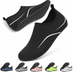 Unisex Badeschuhe Wasserschuhe Schnell Trocknend Schwimmschuhe rutschfeste Wassersportschuhe Leicht Strandschuhe, Gr.34-47 42 EU A787 Schwarz Angebot bei HelloDeals
