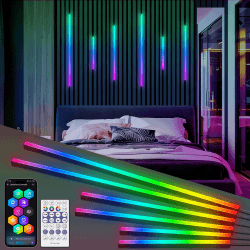 RGB+IC LED Akustikpaneele Beleuchtung, 6 Stück Intelligente Farbverfolgende Wandpaneele Beleuchtung mit Alexa & WLAN-App-Steuerung, DIY LED Streifen mit mehreren Farben (38 * 2+56 * 2+89 * 2cm) 38*2+56*2+89*2cm Angebot bei HelloDeals