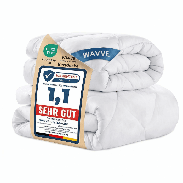 WAVVE Bettdecke 135x200 cm 2 teilig Inklusive Ganzjahresdecke 300gsm + Sommerdecke 150gsm ＝ Winterdecke 450gsm, Steppdecke Mikrofaser Weiß 135x200 cm Weiß Angebot bei HelloDeals